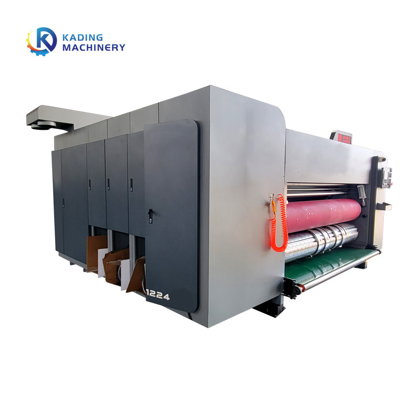 Máy in giấy gợn sóng năm màu Máy cắt khuôn hộp carton có rãnh quay
