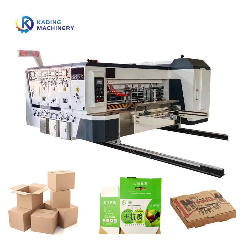 4/5/6 Màu Máy in Flexo hộp sóng với máy cắt khuôn có rãnh