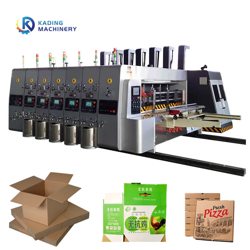 Máy in hộp sóng cho ăn cạnh chì tự động để làm hộp bánh pizza