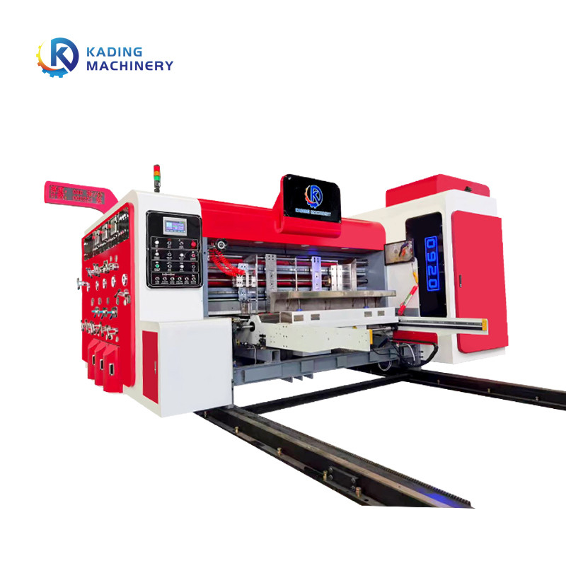 Máy in hộp sóng cấp liệu hàng đầu với khuôn cắt quay
