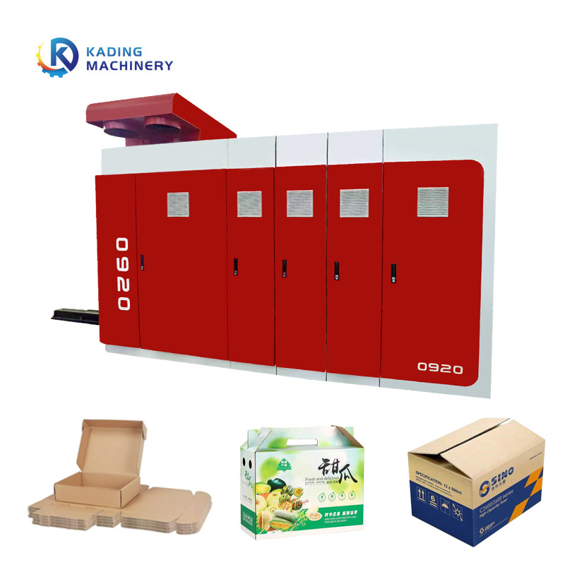 Máy in hộp sóng cấp liệu hàng đầu với khuôn cắt quay