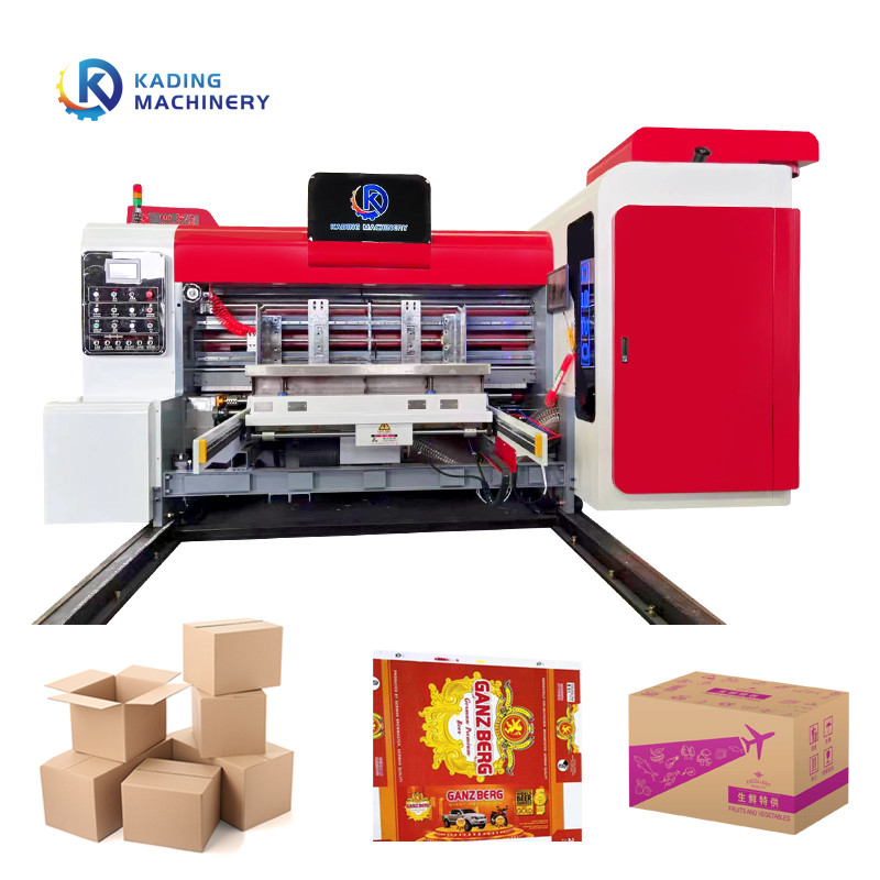 Máy in hộp sóng cấp liệu hàng đầu với khuôn cắt quay