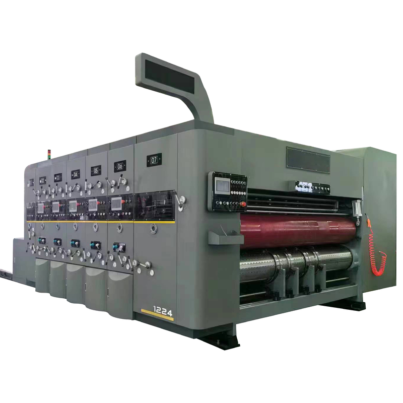 Flexo nước nền mực in ấn Box in ấn dây chuyền với dao nhọn để làm cho hộp pizza